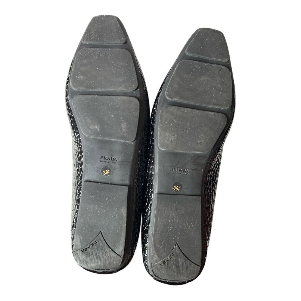 Prada Patent Leather Crocodile Print Moccasin Loafer Slip On Size EU 38.5 US 8.5 - Picture 5 of 6